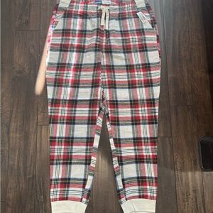 Old Navy Red & White Pajama Joggers
